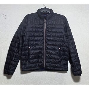 Tommy Hilfiger Men's Navy Blue Natural Down Packable Puffer Jacket Large READ
